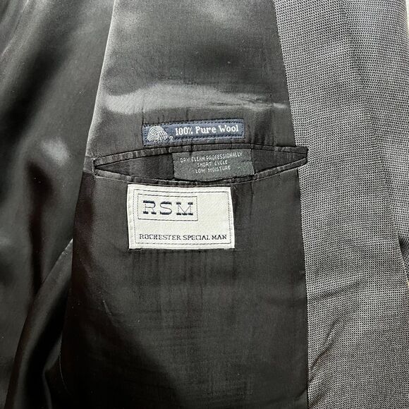 Vintage Burberrys Wool Blazer Men’s 46R | Gray Check Classic Fit Jacket - Picture 11 of 14